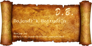 Dojcsák Bottyán névjegykártya